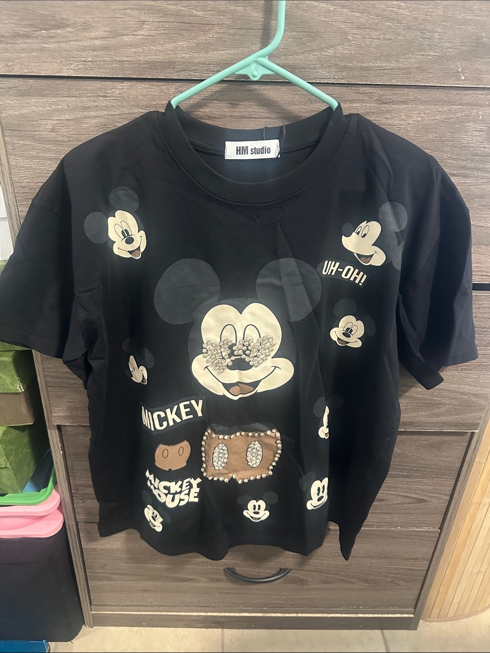 Black Mickey Mouse Graphic T-Shirt size M